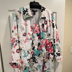 Women’s Coat Dress Cuffed - 2 pc.  Floral Pattern